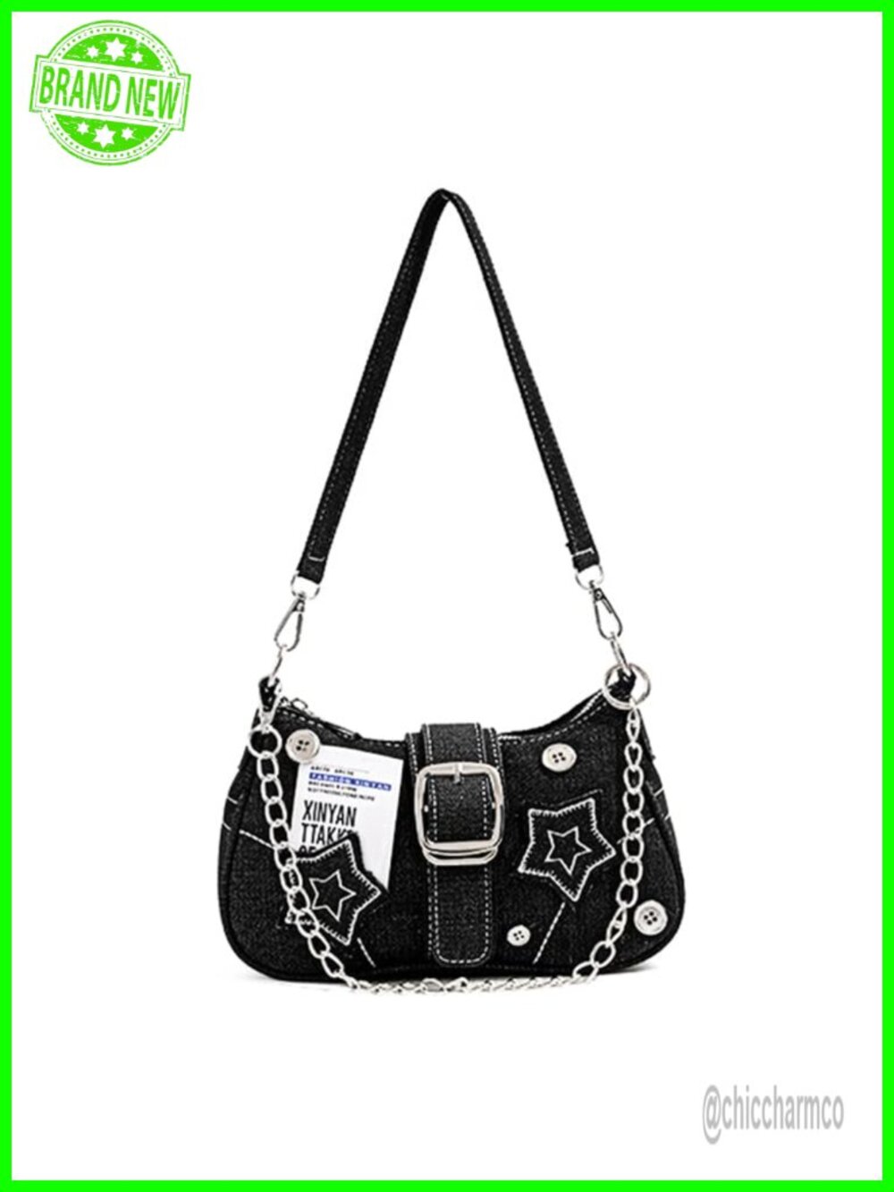 Y2K Mini Shoulder Bag with Chain Strap Small Purse